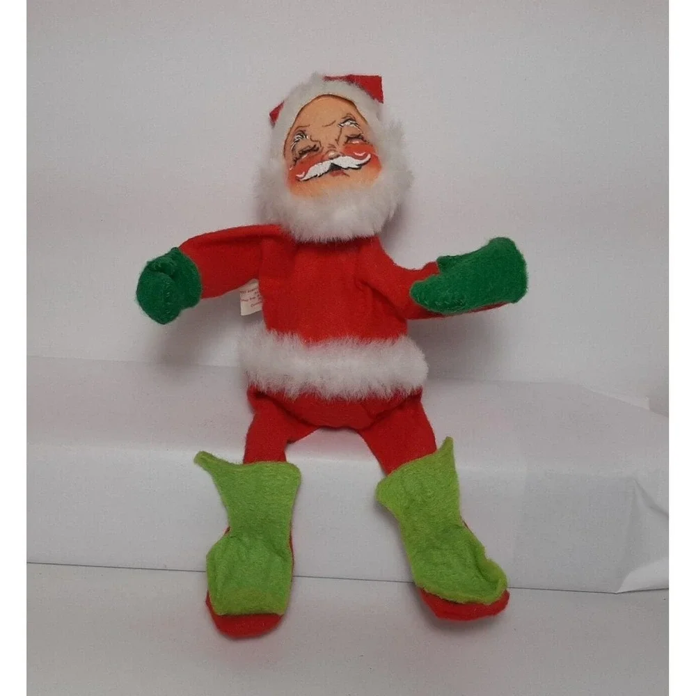 Vintage '71 Annalee Santa Claus Mobilitee Doll Christmas Decorative Shelf Sitter